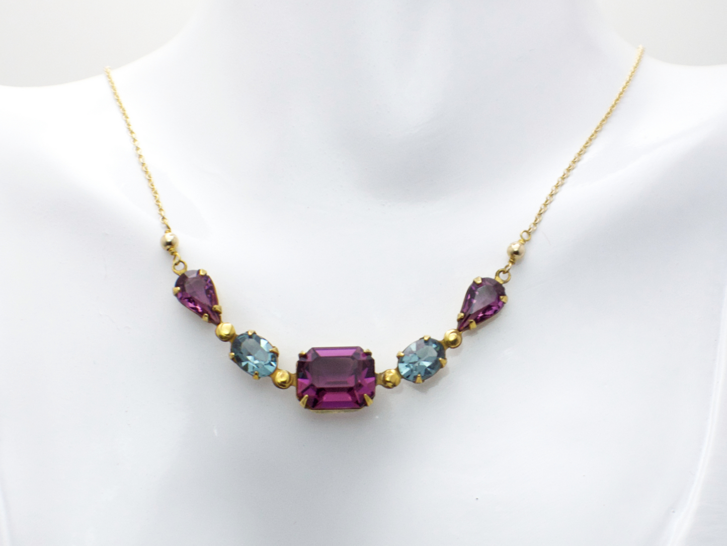 Violetta Necklace Yellow Gold | A Crystal Statement Necklace