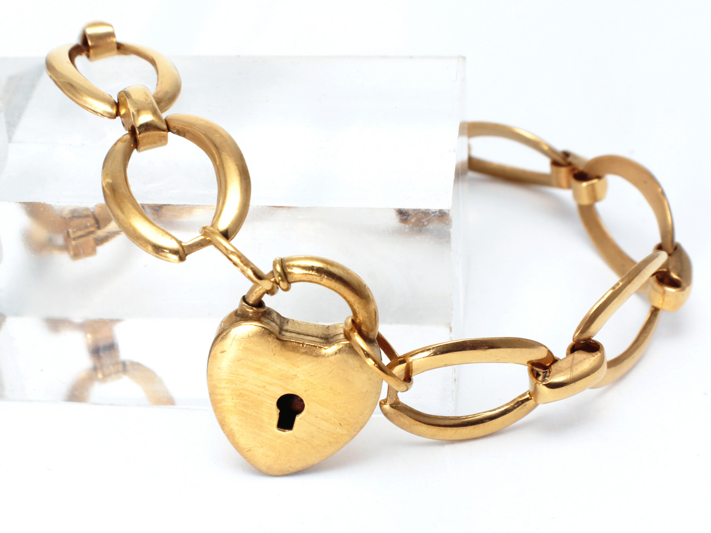 Lenore Bracelet | Vintage Padlock Heart Clasp & Chain