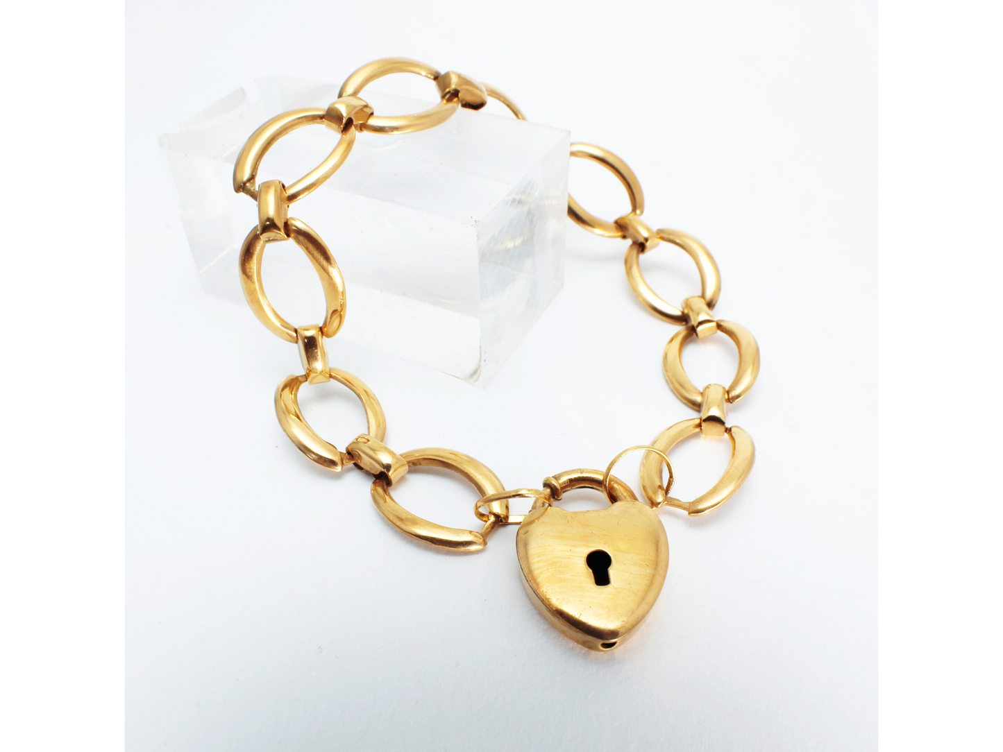 Lenore Bracelet | Vintage Padlock Heart Clasp & Chain