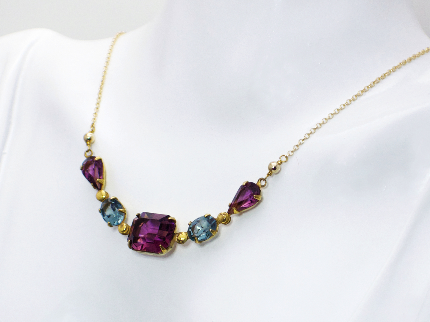 Violetta Necklace Yellow Gold | A Crystal Statement Necklace