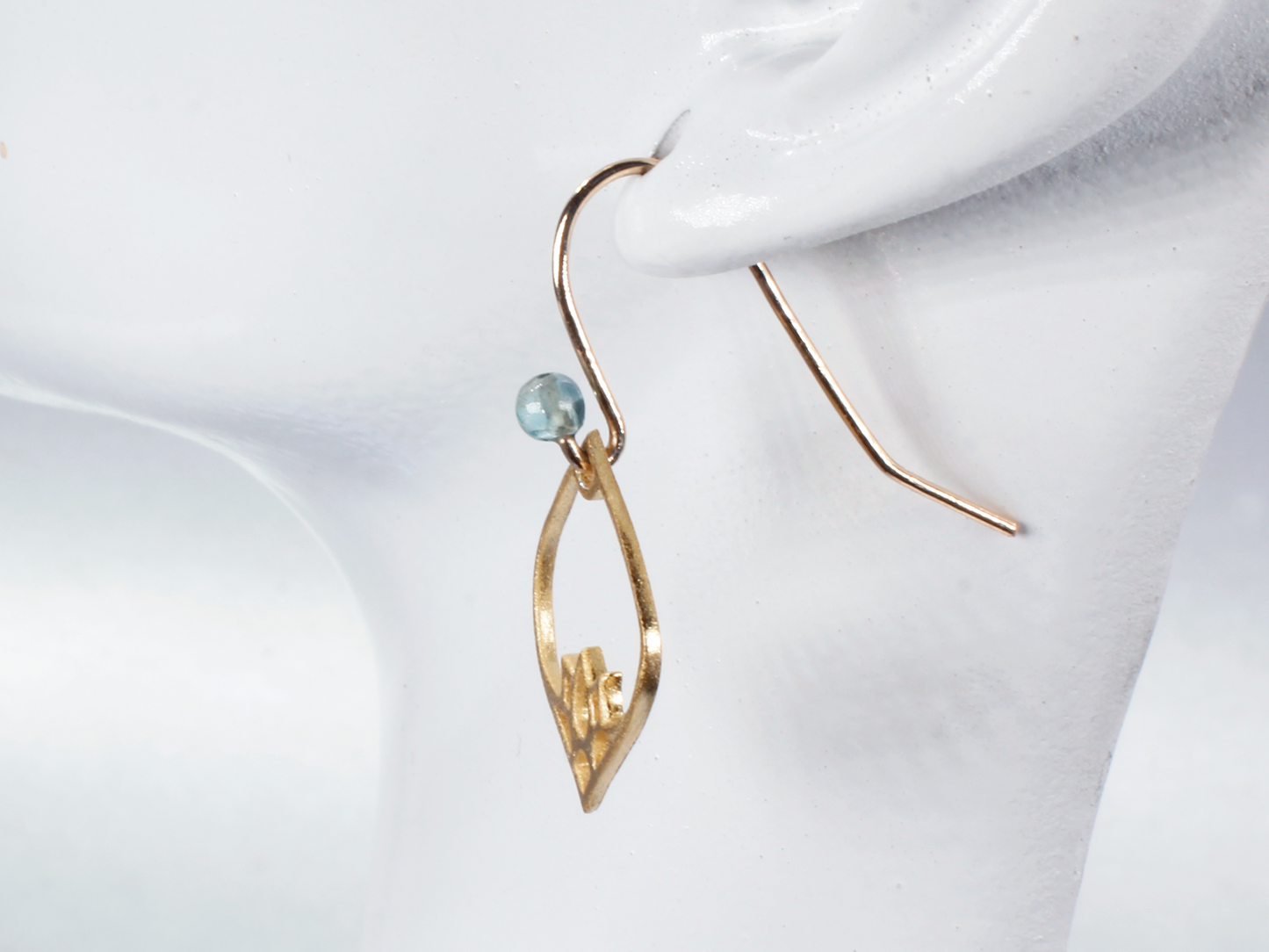 Blue Apatite, Lotus Earrings