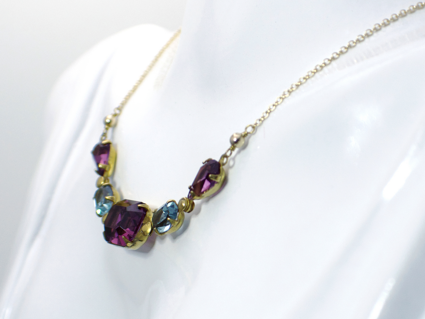 Violetta Necklace Yellow Gold | A Crystal Statement Necklace