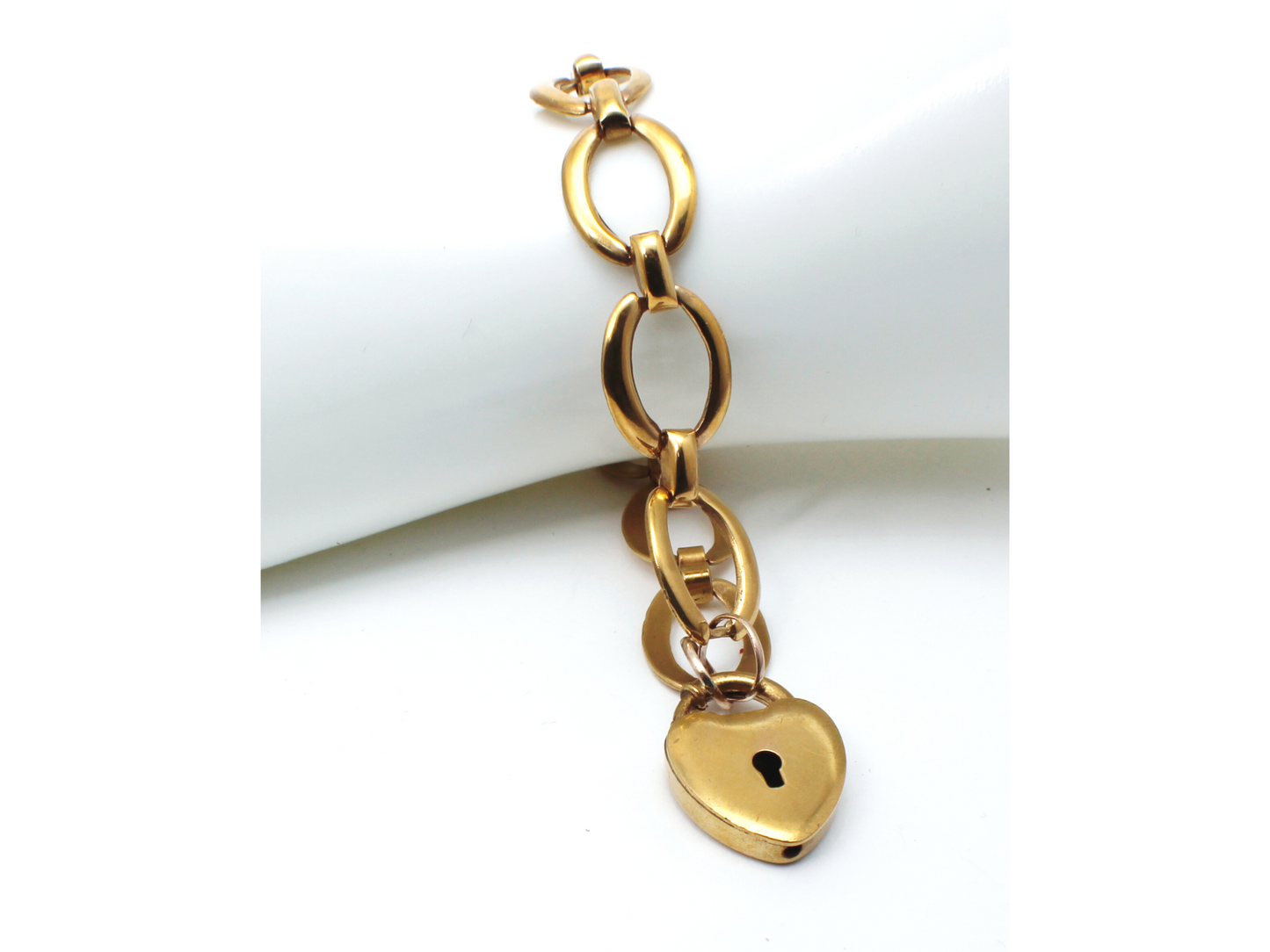 Lenore Bracelet | Vintage Padlock Heart Clasp & Chain