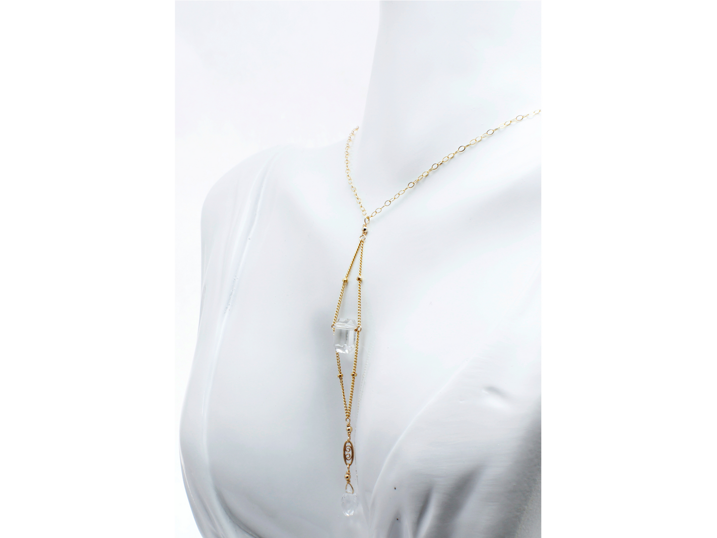 Annabel Lee Necklace Yellow Gold Filled | Antique Inspired Lariat