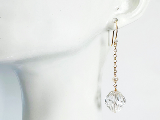 Mariella | Yellow Gold Filled Earrings w/ French Antique Crystals