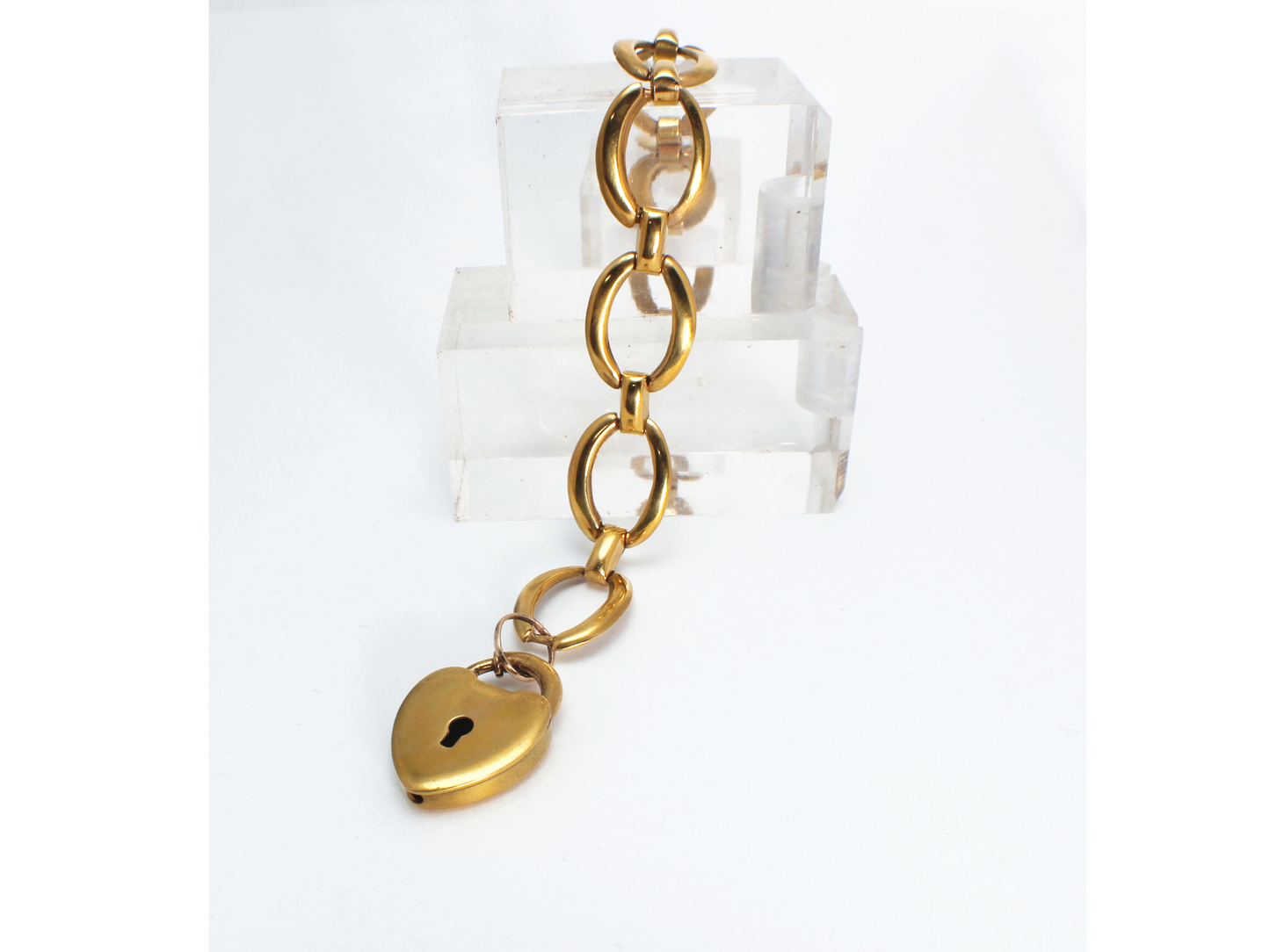 Lenore Bracelet | Vintage Padlock Heart Clasp & Chain