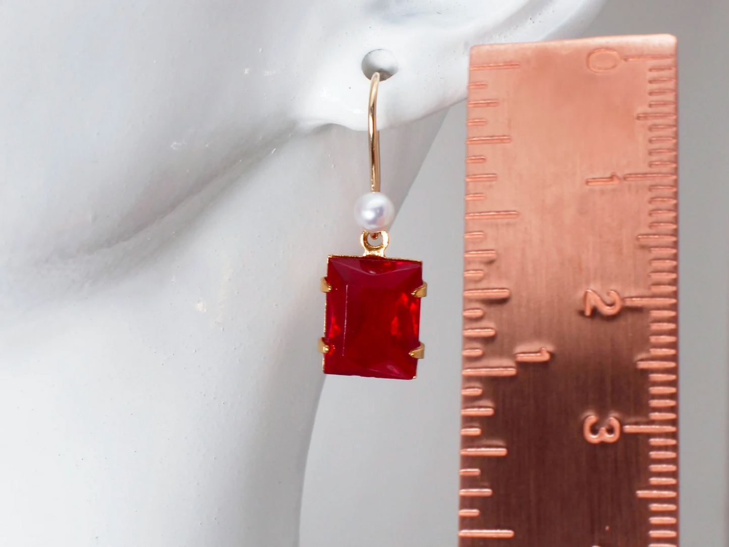 Juliet | Vintage Red Crystal Earrings