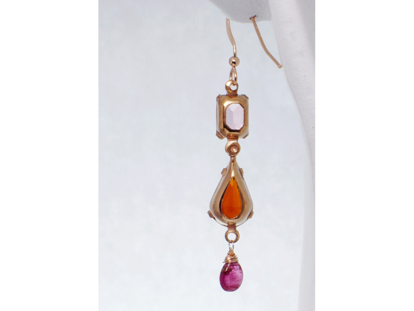 Bellamira Rose Gold Earrings | Vintage Stones & Swarovski Crystals